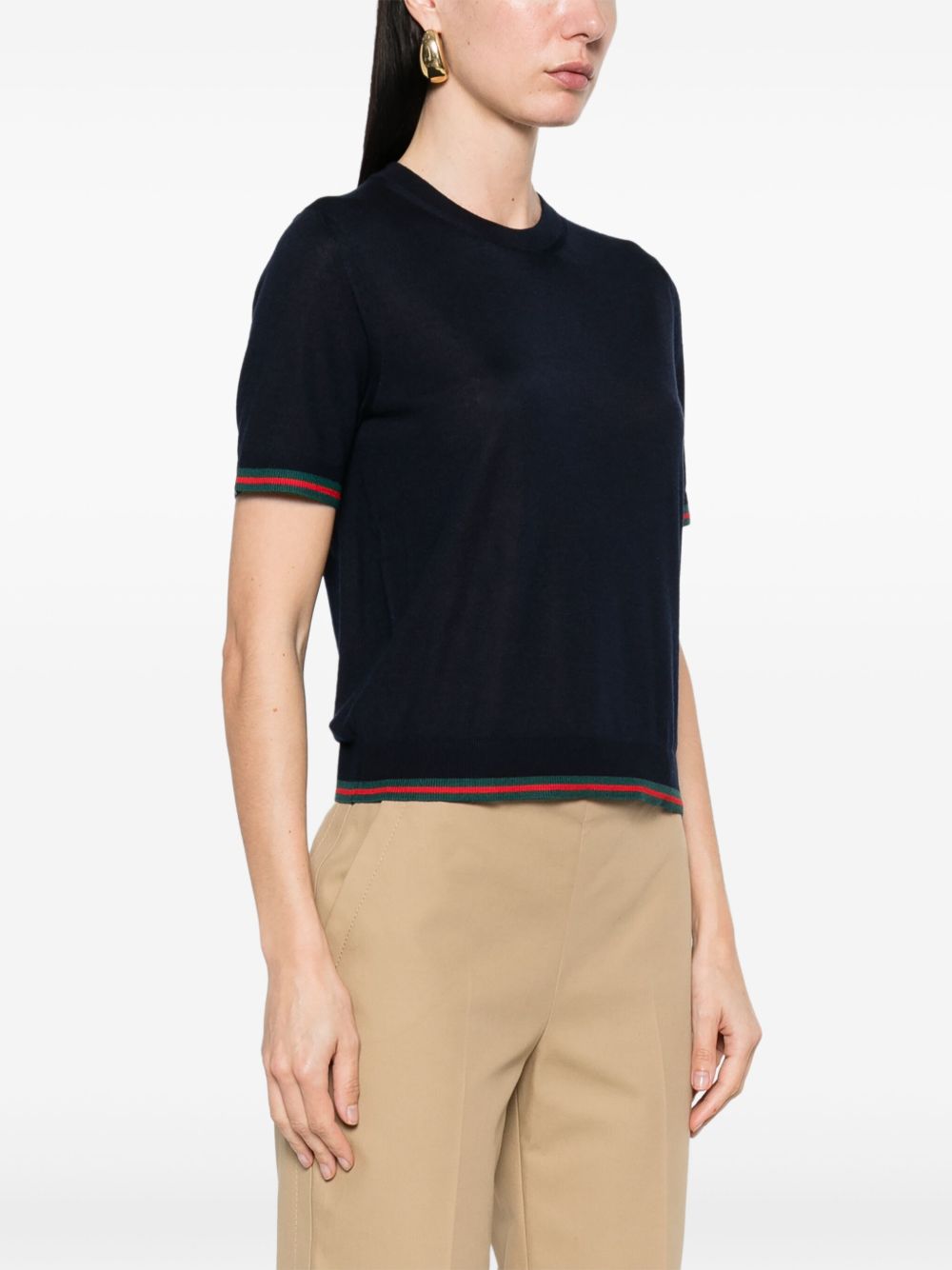 GUCCI Cashmere and Silk Crew Neck Top