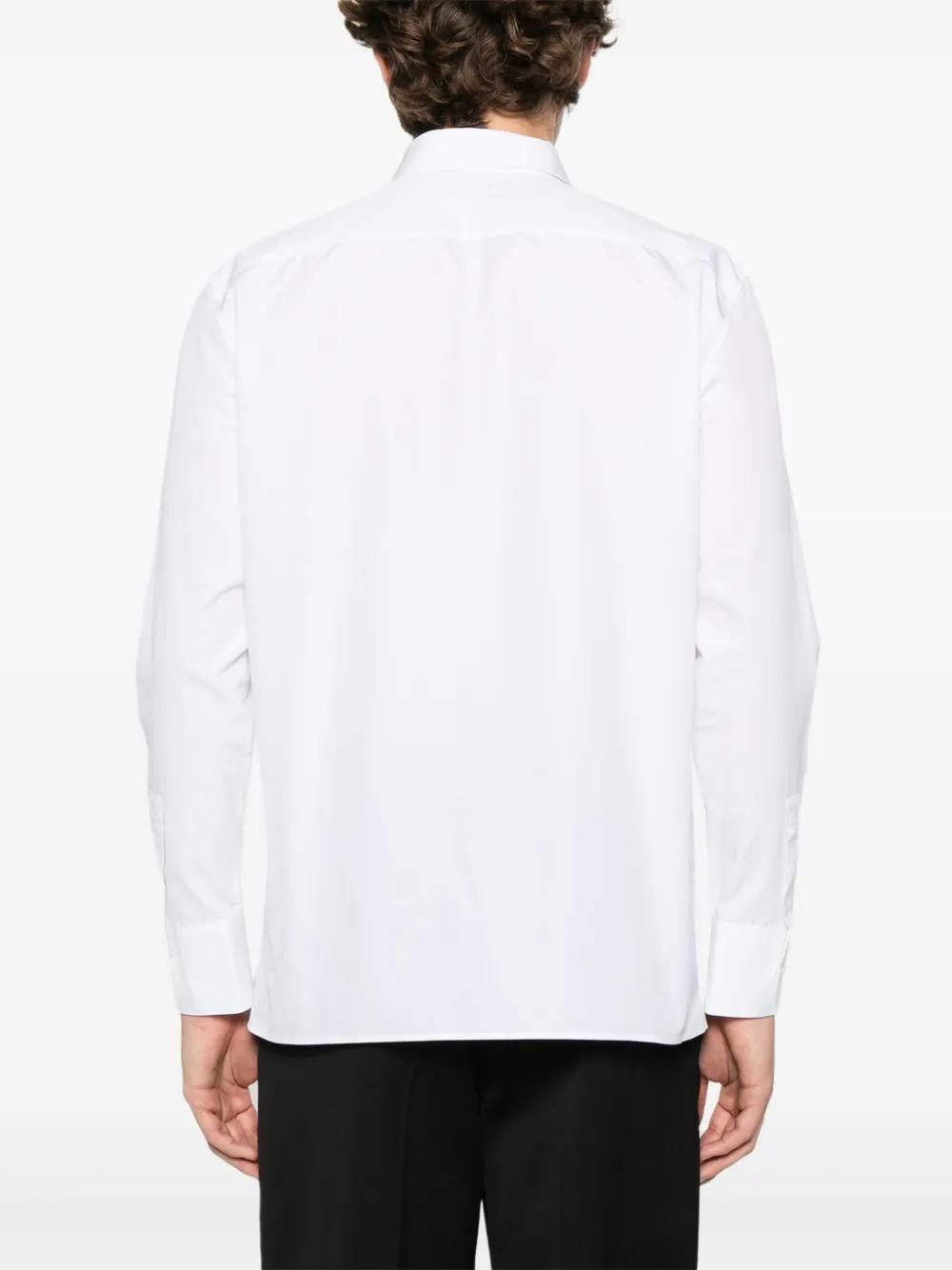 SAINT LAURENT Cotton Poplin Shirt with Pointed Collar for Men