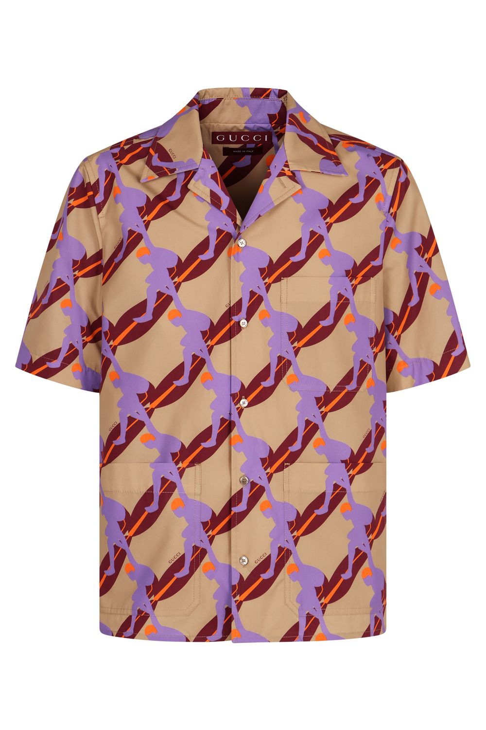 GUCCI Printed Cotton Poplin Shirt with Pockets