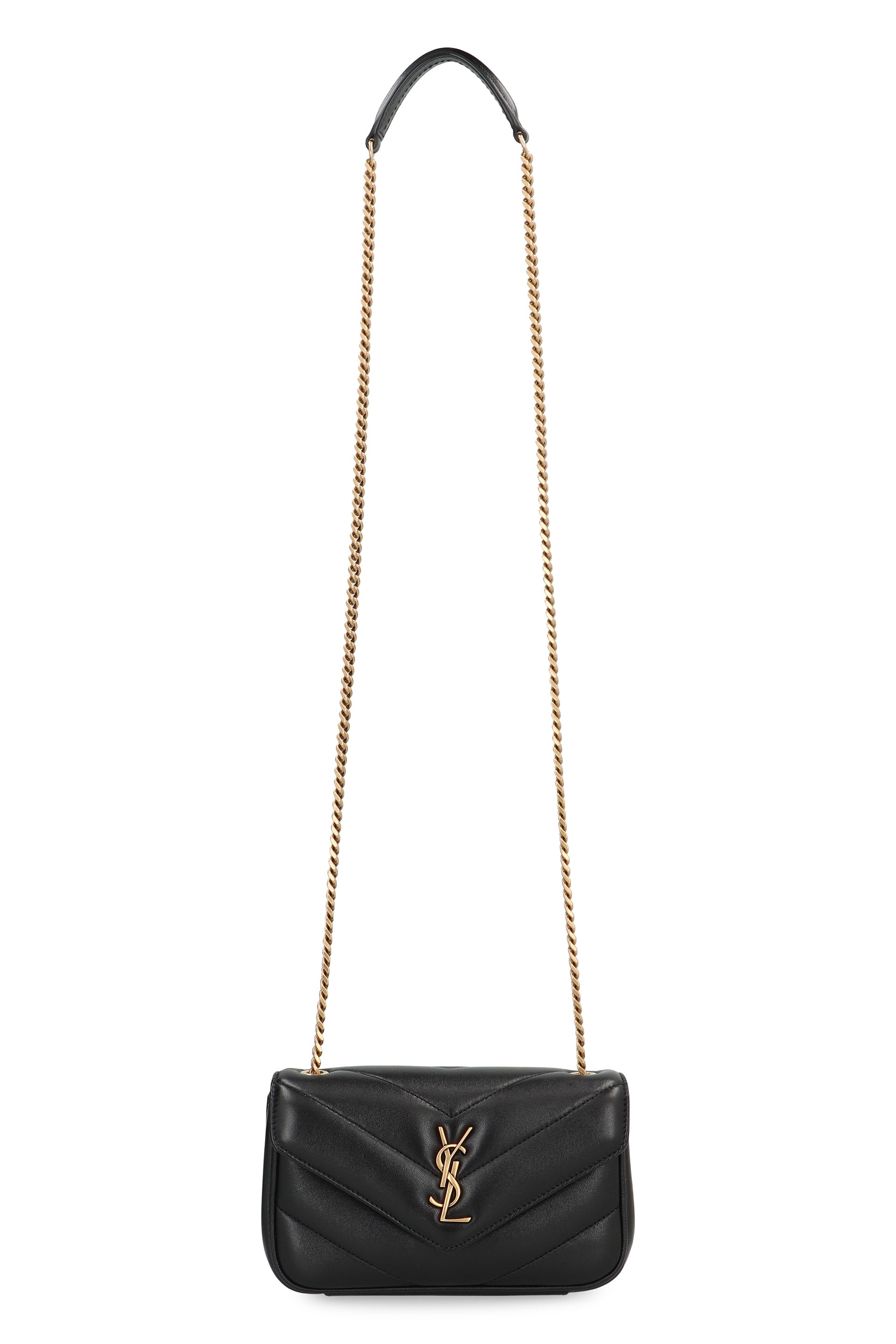 SAINT LAURENT Loulou Mini Handbag in Chevron-Quilted Lambskin