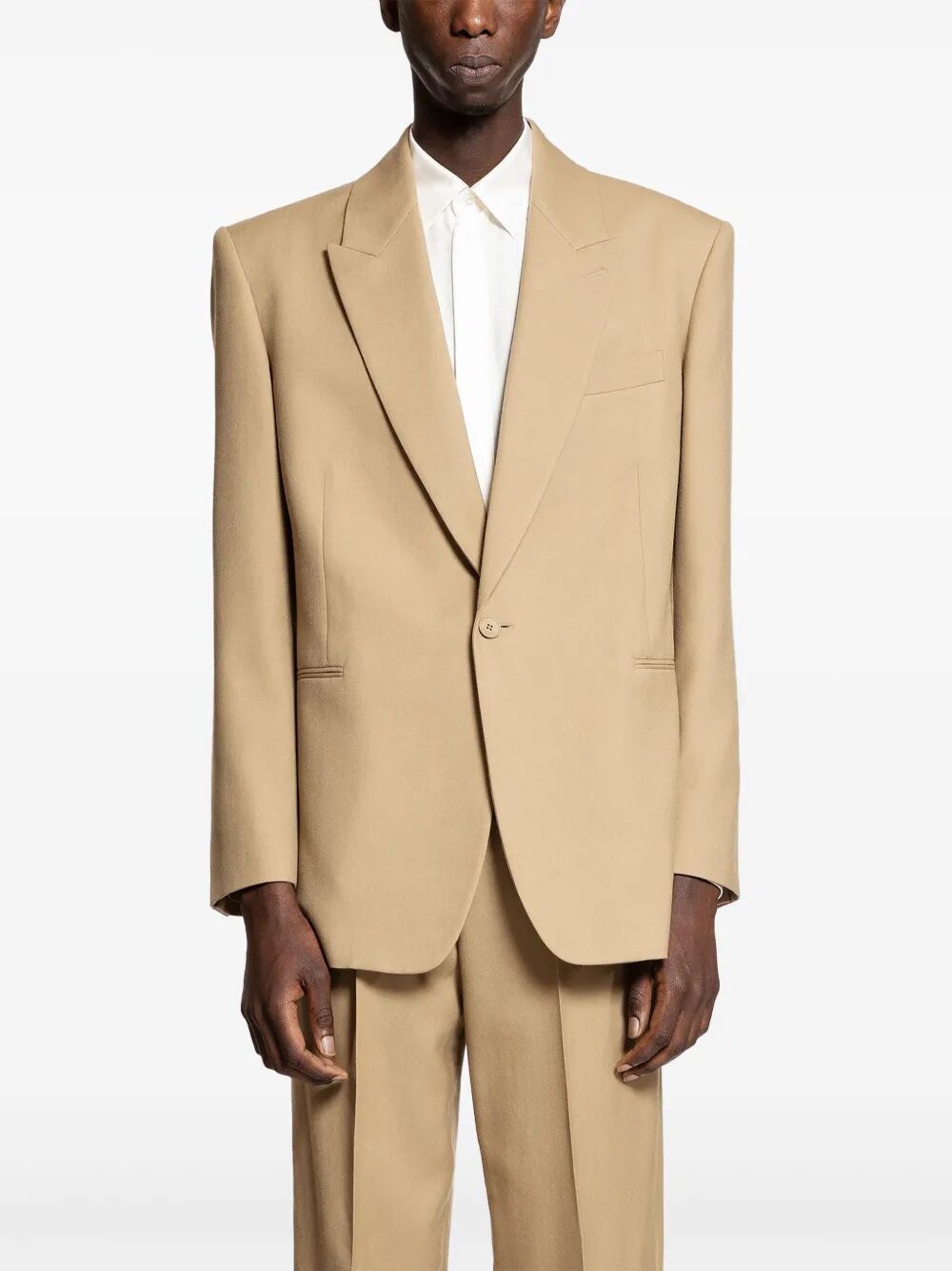 SAINT LAURENT Men's Wool Gabardine Single Breasted Jacket