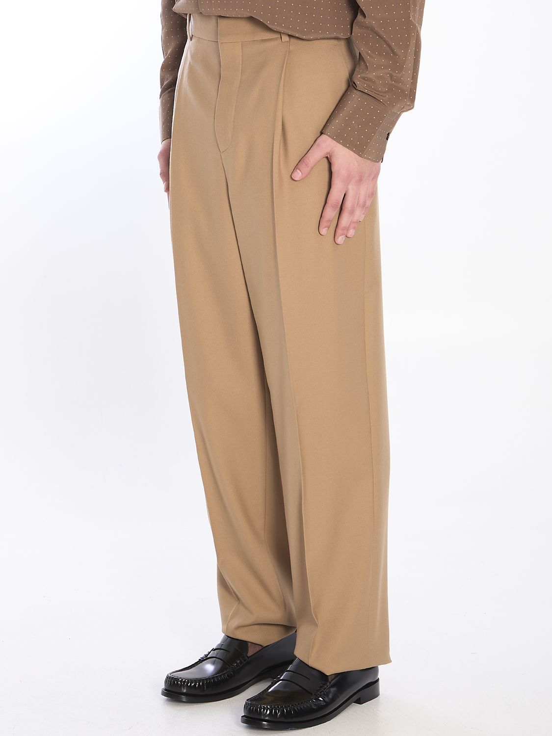 SAINT LAURENT Men's Gabardine Carrot Pants