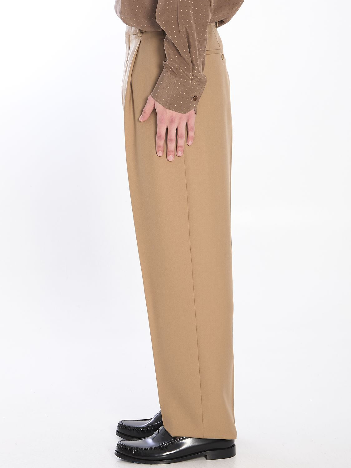 SAINT LAURENT Men's Gabardine Carrot Pants