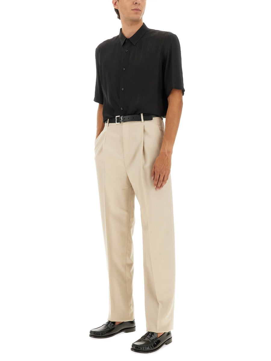 SAINT LAURENT High-Waisted Wool Pants - Size 48 IT