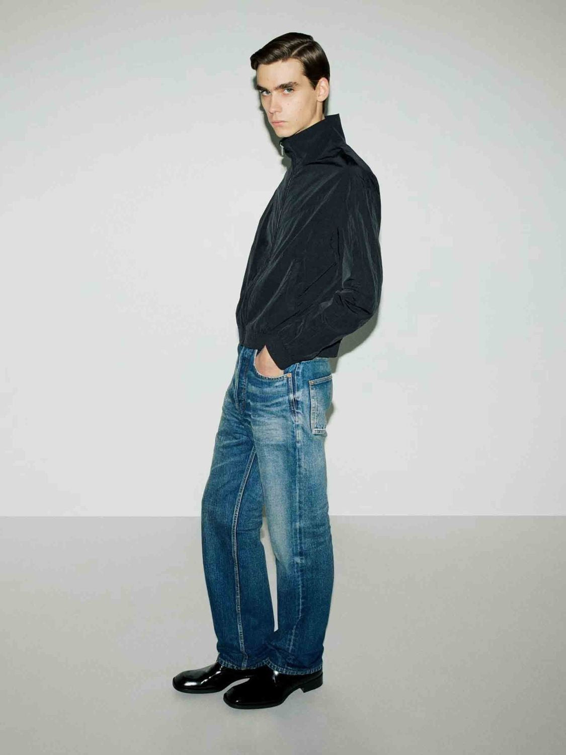 SAINT LAURENT High Rise Straight Leg Jeans
