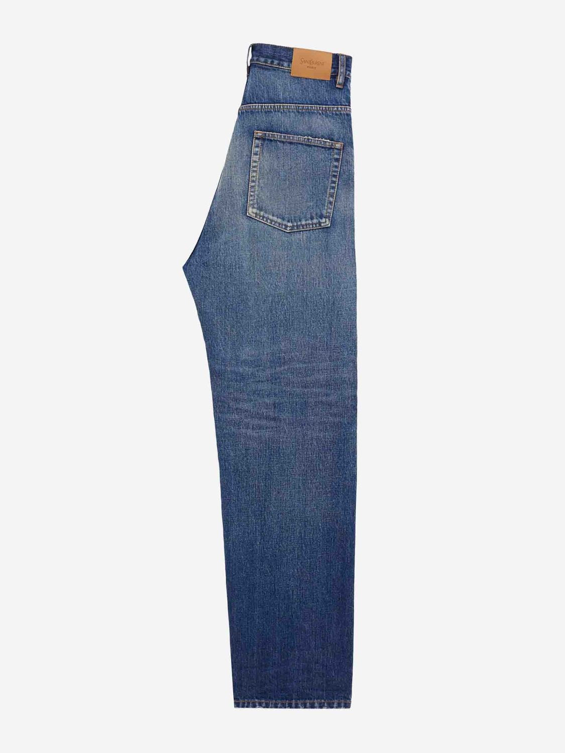 SAINT LAURENT High Rise Straight Leg Jeans