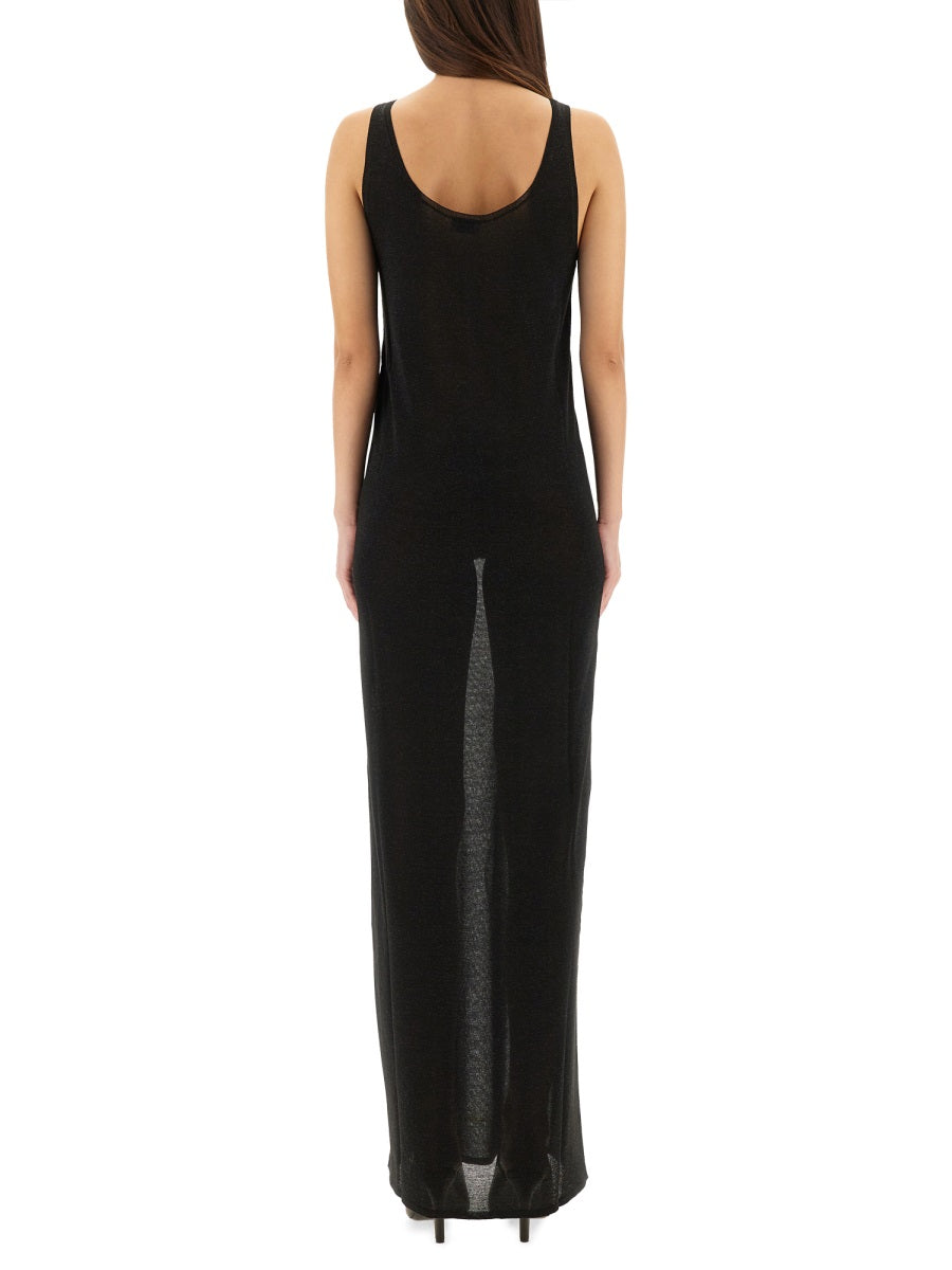 SAINT LAURENT Lurex Knit Mini Dress