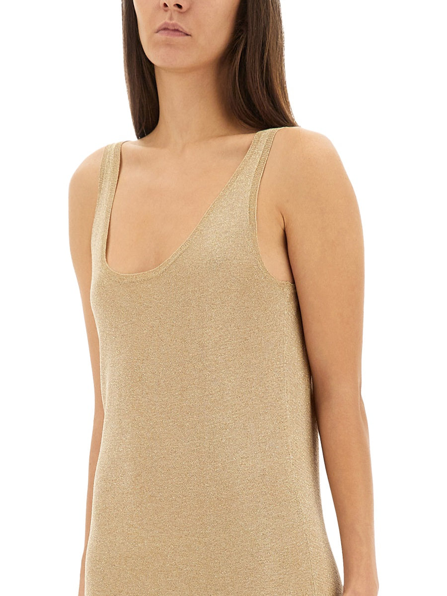 SAINT LAURENT Lurex Knit Mini Dress - Size S