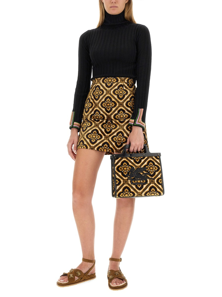 ETRO Slim Fit Turtleneck Shirt - Size 40 IT