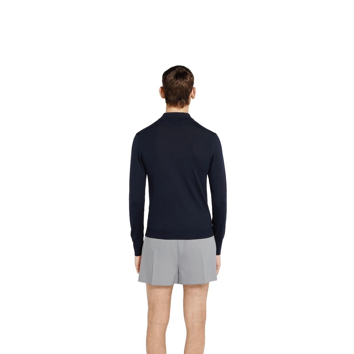 GUCCI Long Sleeve Polo in Fine Wool