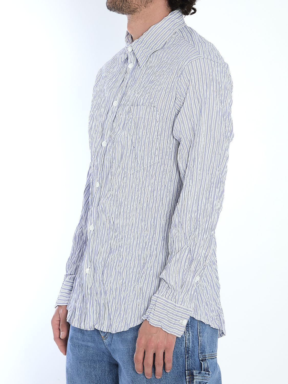 BOTTEGA VENETA Crushed Poplin Shirt for Men - SS25 Collection