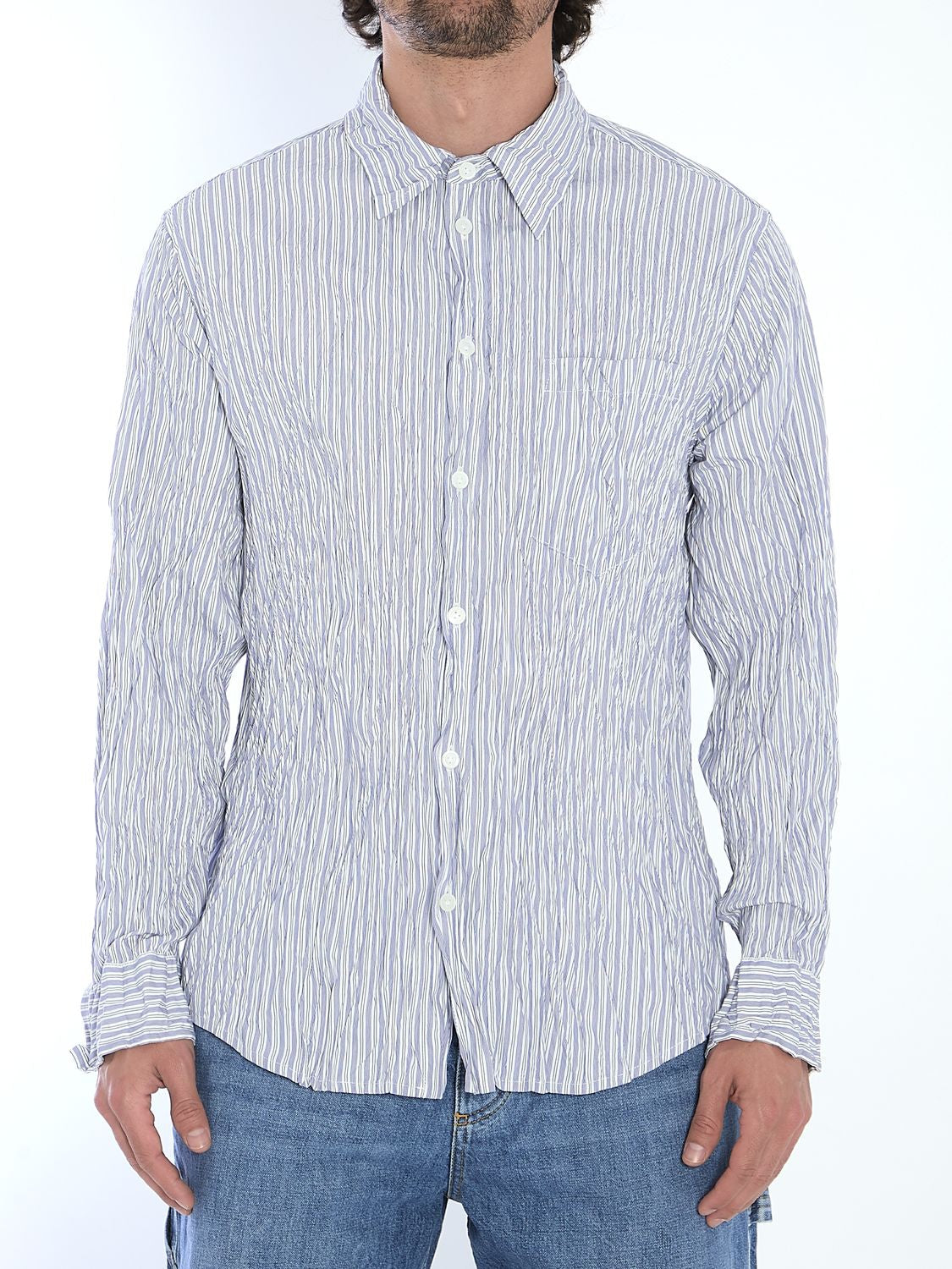 BOTTEGA VENETA Crushed Poplin Shirt for Men - SS25 Collection