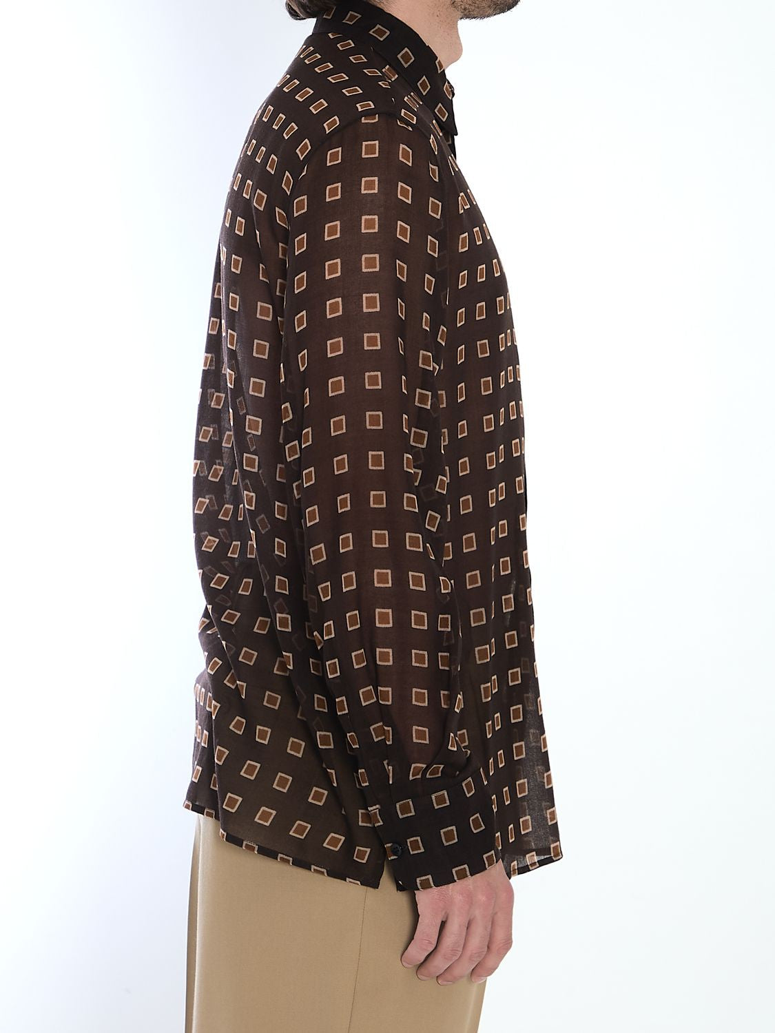 SAINT LAURENT Geometric Pattern Shirt - Skinny Fit