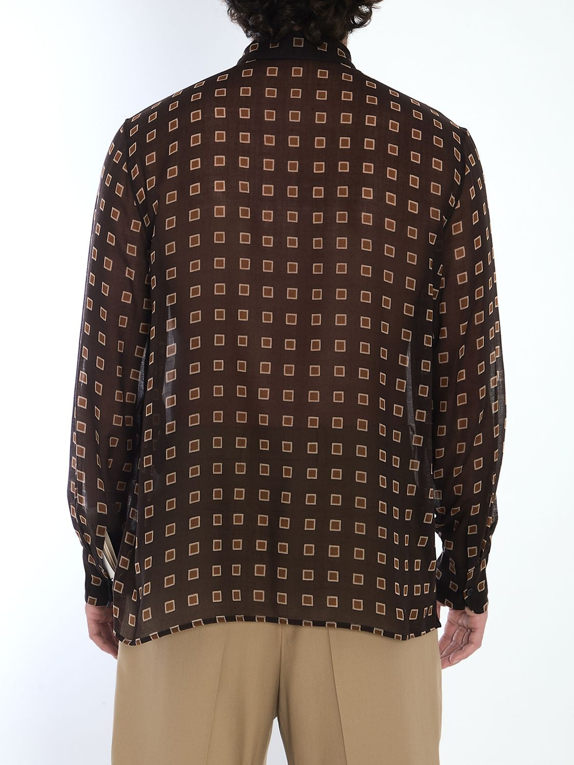 SAINT LAURENT Geometric Pattern Shirt - Skinny Fit