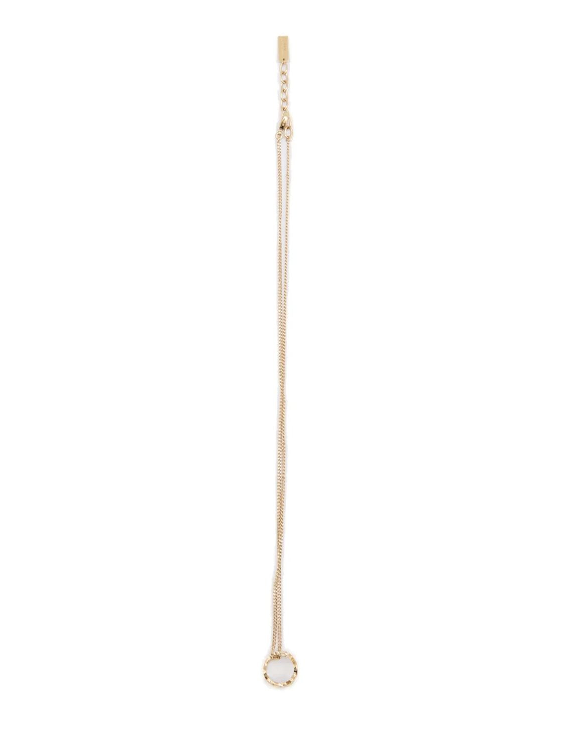SAINT LAURENT Mini Chain Necklace with Braided Pendant - 42 + 3 CM