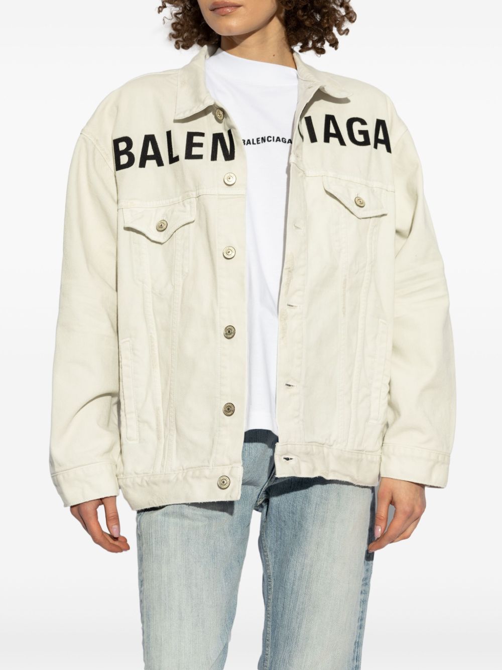 BALENCIAGA Cotton Jacket with Button Fastening and Flap Pockets for Women - SS25