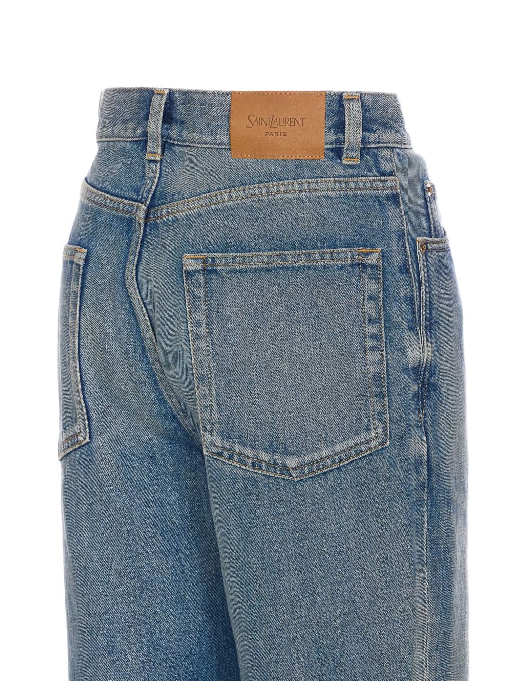 SAINT LAURENT Authentic Medium Blue Women's Jeans - SS25 Collection