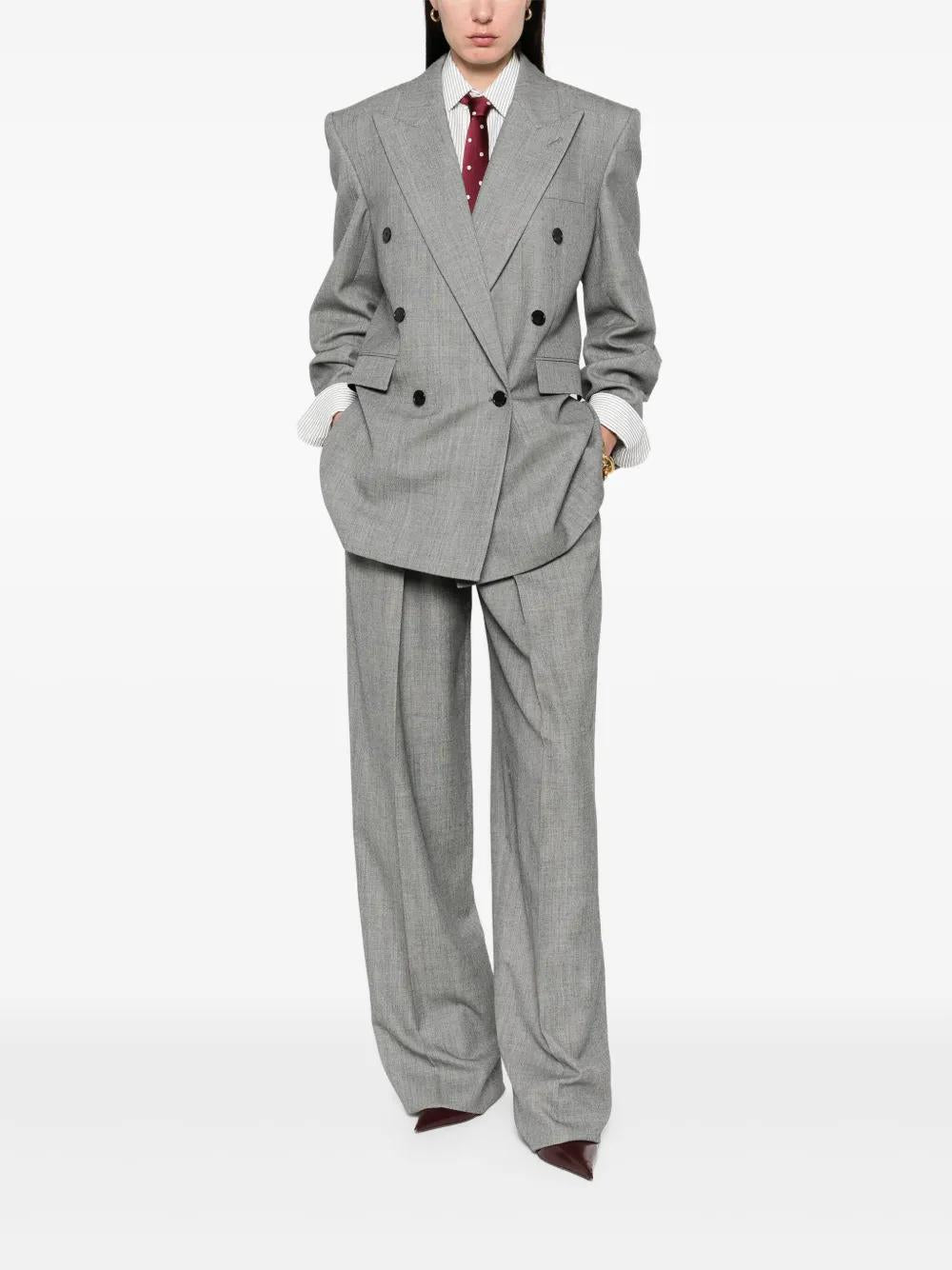 SAINT LAURENT Oversized Wool Chiné Jacket - Size 36