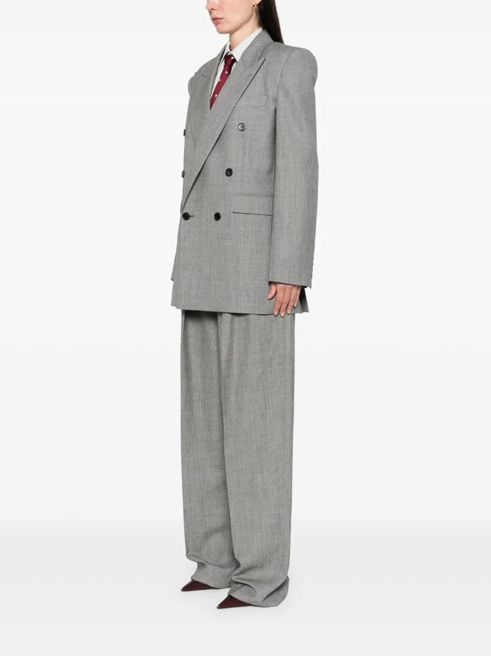 SAINT LAURENT Oversized Wool Chiné Jacket - Size 36