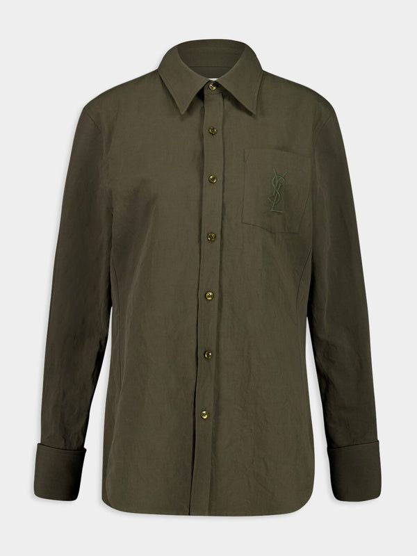 SAINT LAURENT Linen and Cotton Cassandre Shirt - Size 38