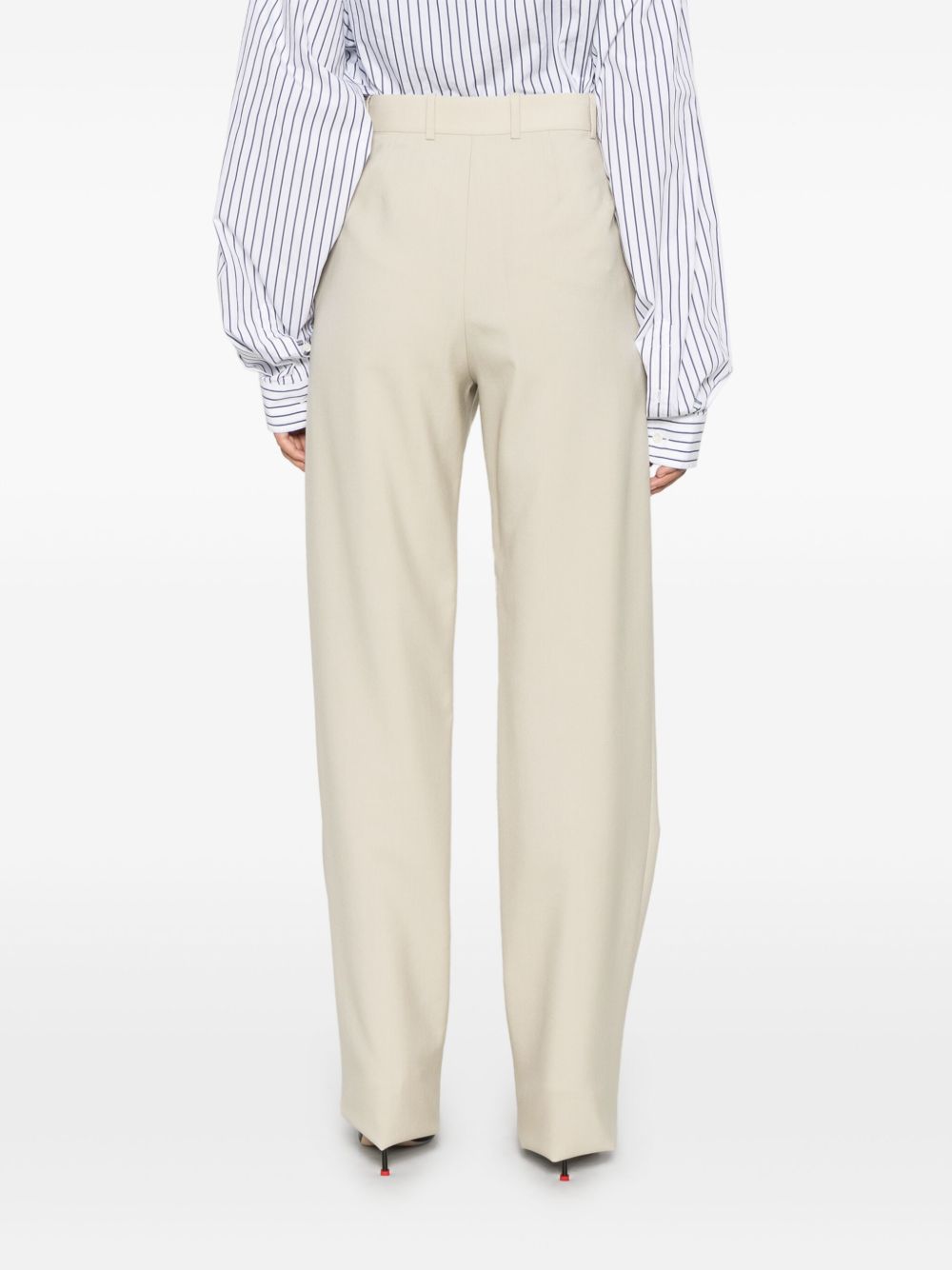 SAINT LAURENT Wool Trousers with Pleat Detailing for Women