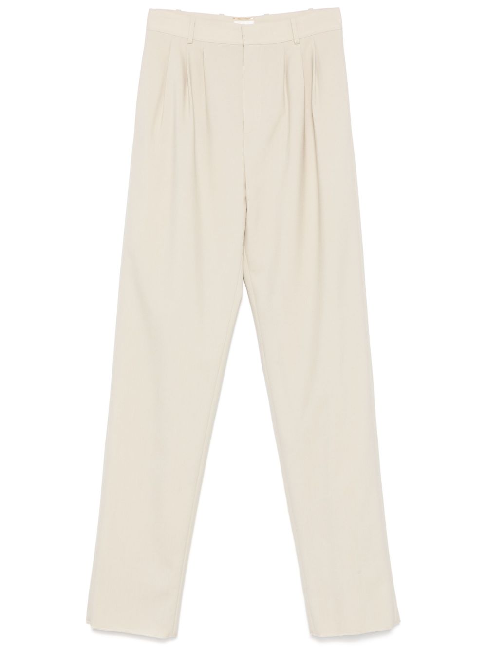 SAINT LAURENT Wool Trousers with Pleat Detailing for Women