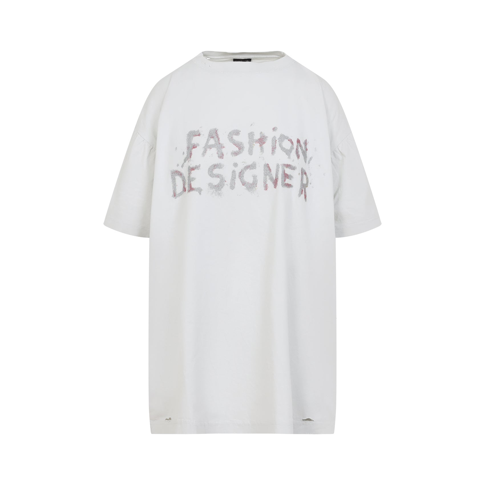 BALENCIAGA Distressed Cotton Short-Sleeve Crewneck T-Shirt (Size US 01)