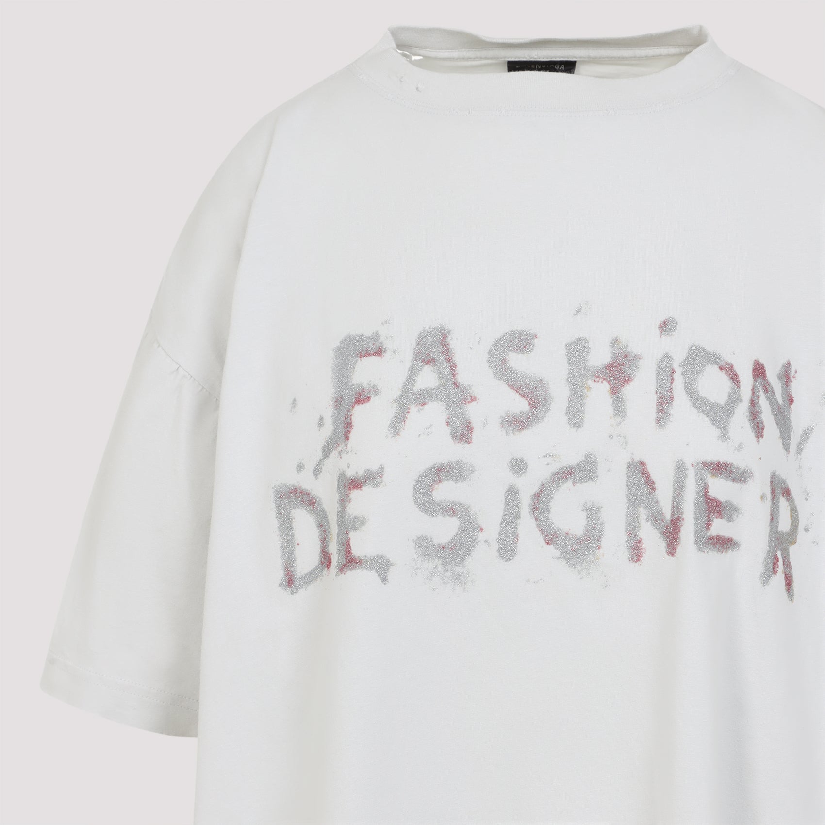 BALENCIAGA Distressed Cotton Short-Sleeve Crewneck T-Shirt (Size US 01)
