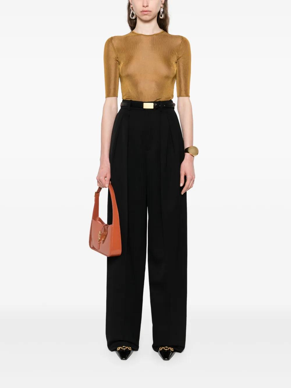 SAINT LAURENT Wideleg Pants in Grain of Poudre - Size 36 FR