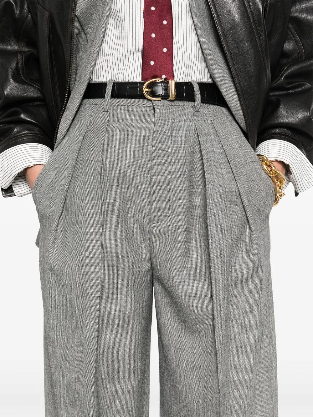 SAINT LAURENT Wideleg Pants 100% Wool Size 36 FR