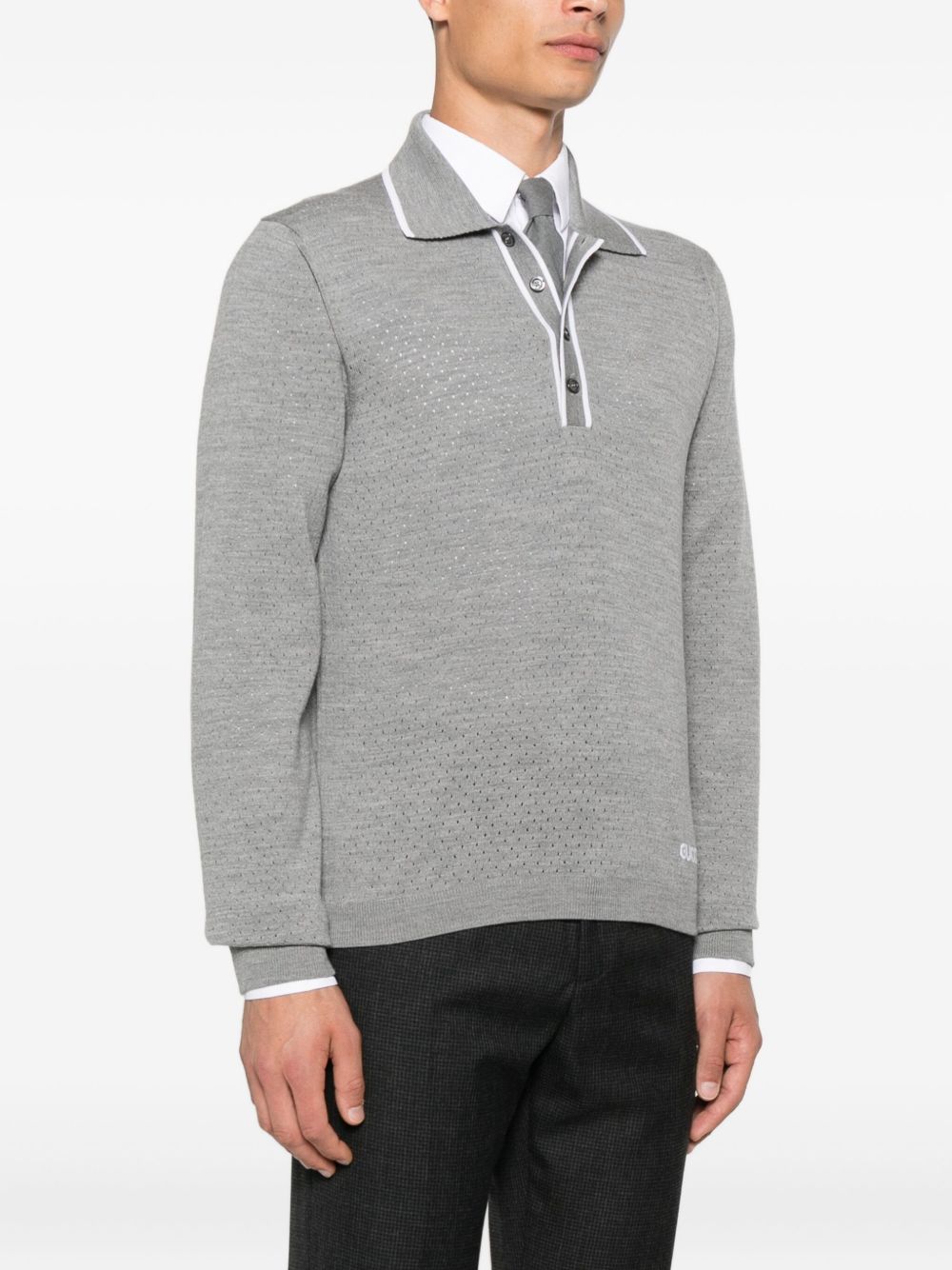 GUCCI Wool Long-Sleeves Polo Shirt