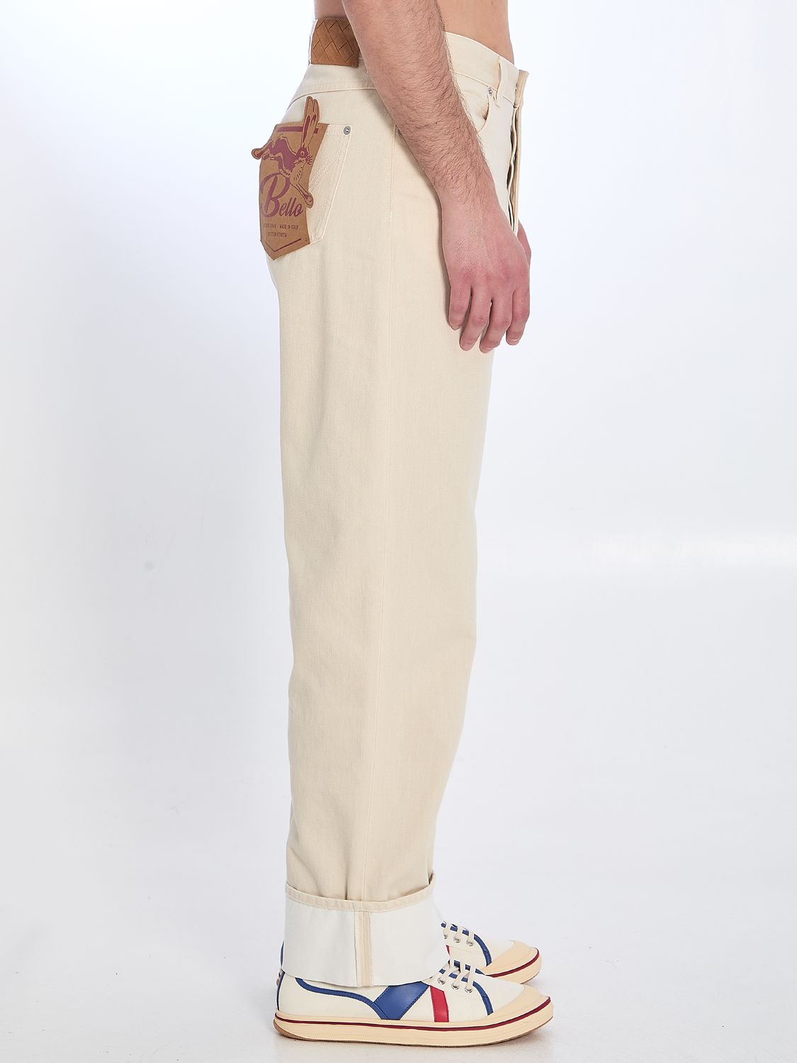 BOTTEGA VENETA Wide-Leg Jeans with Roll-Up Ankle Cuffs