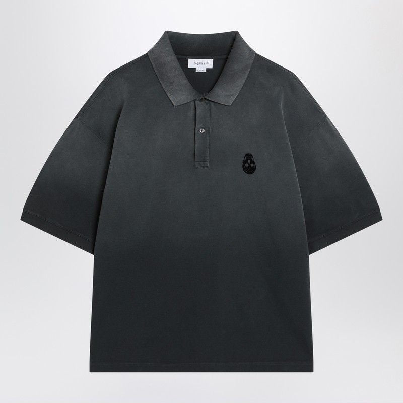 ALEXANDER MCQUEEN Faded Effect Polo Shirt in Cotton - SS25