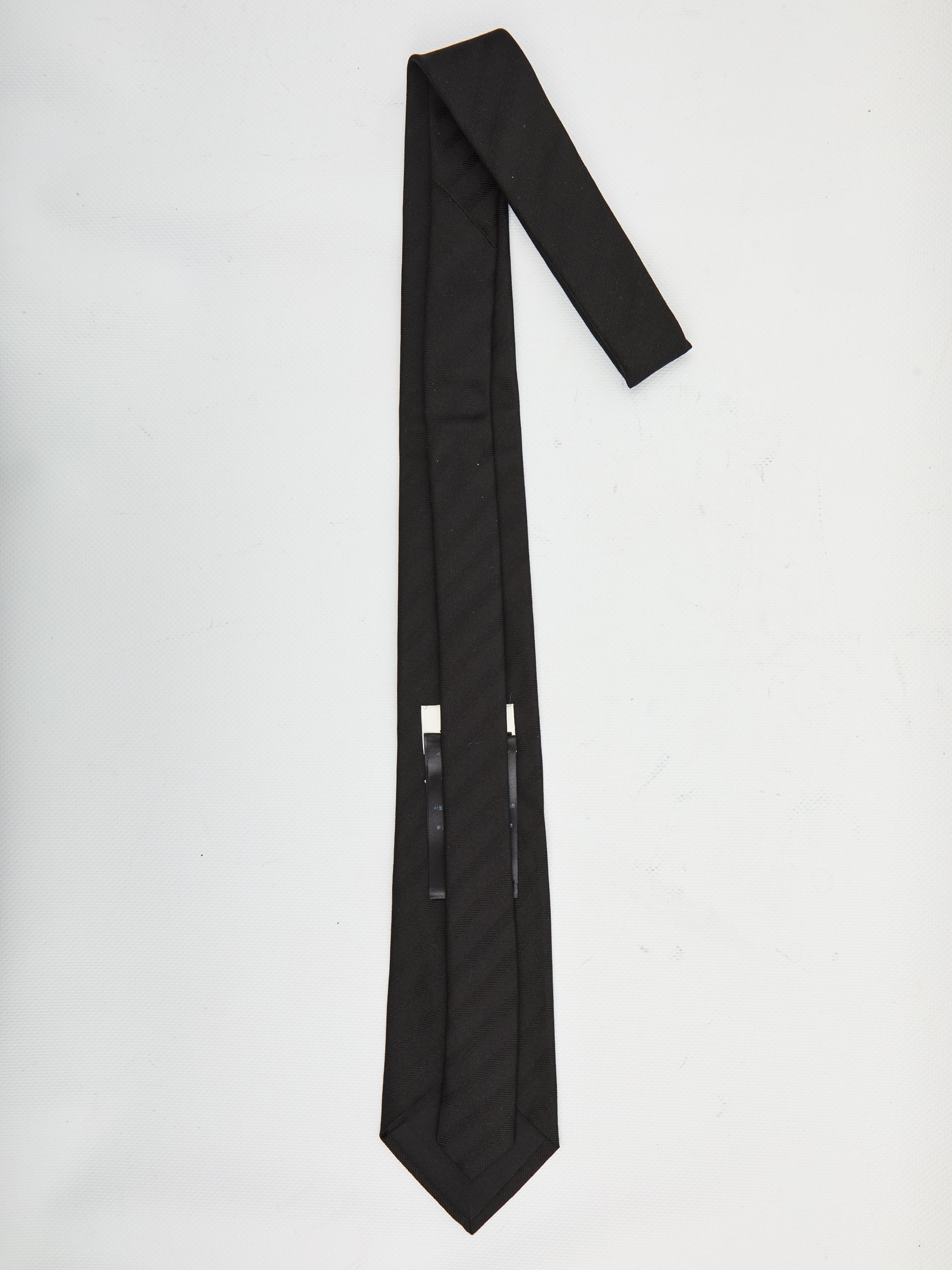 SAINT LAURENT Striped Wide Tie in Silk Jacquard - 8 x 140 cm