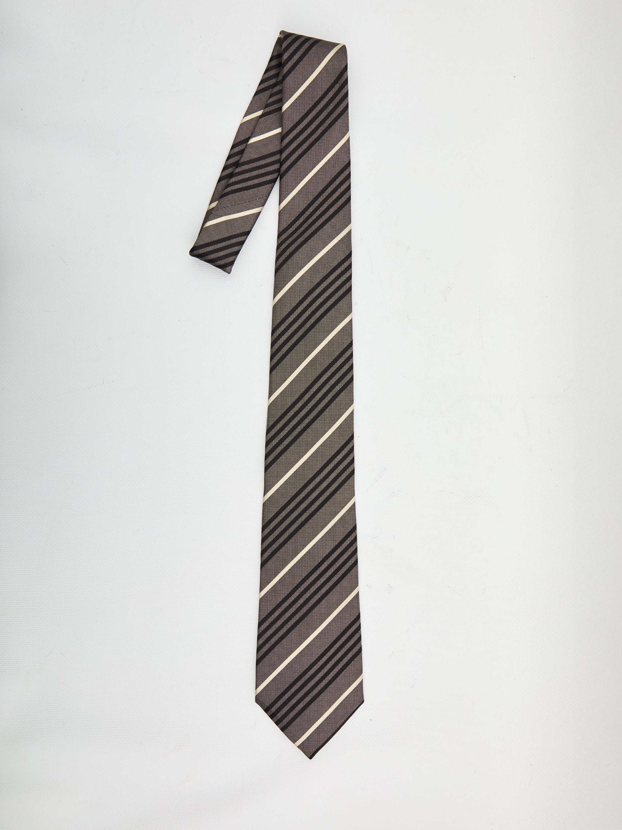 SAINT LAURENT Wide Striped Tie for Men