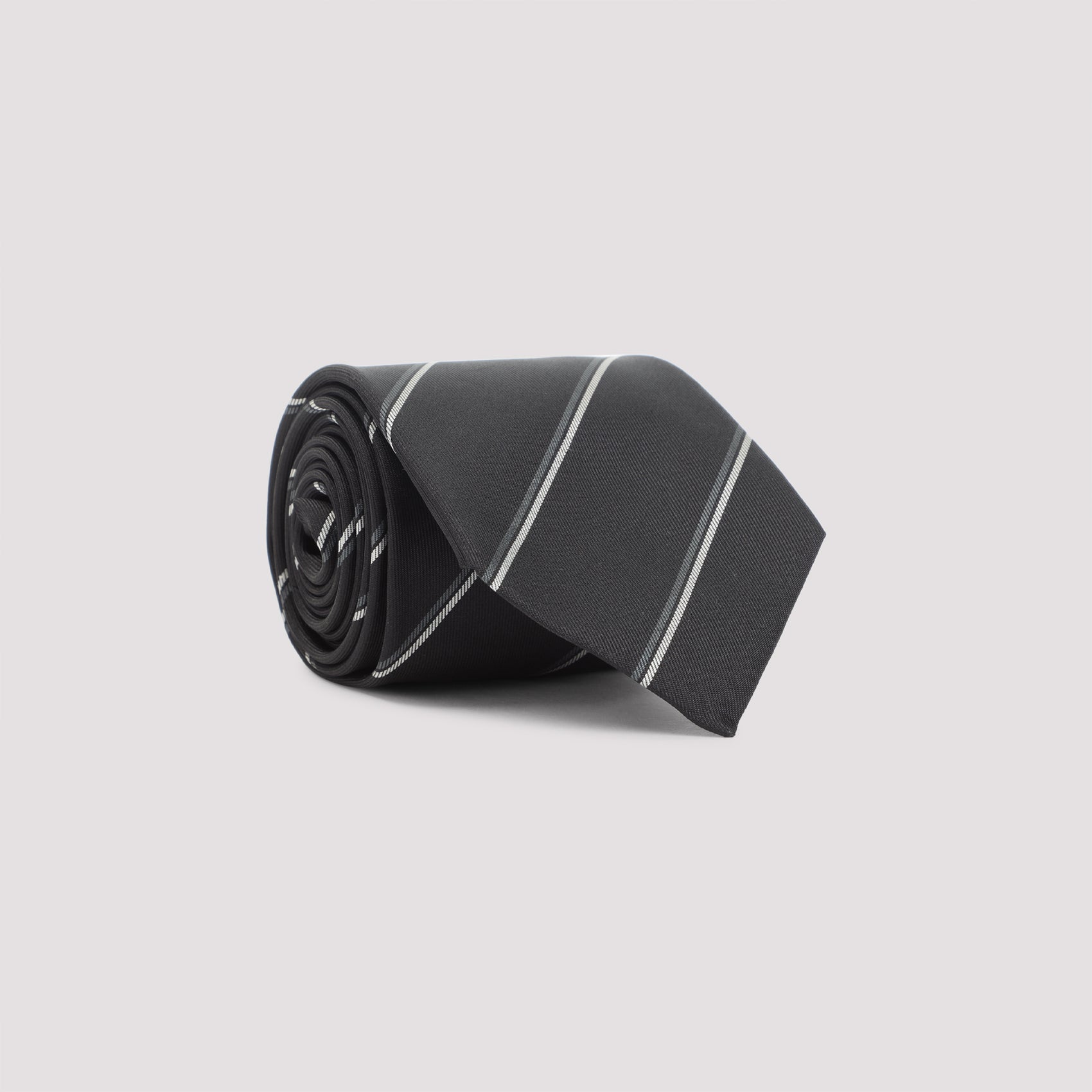 SAINT LAURENT Striped Silk Tie for Men