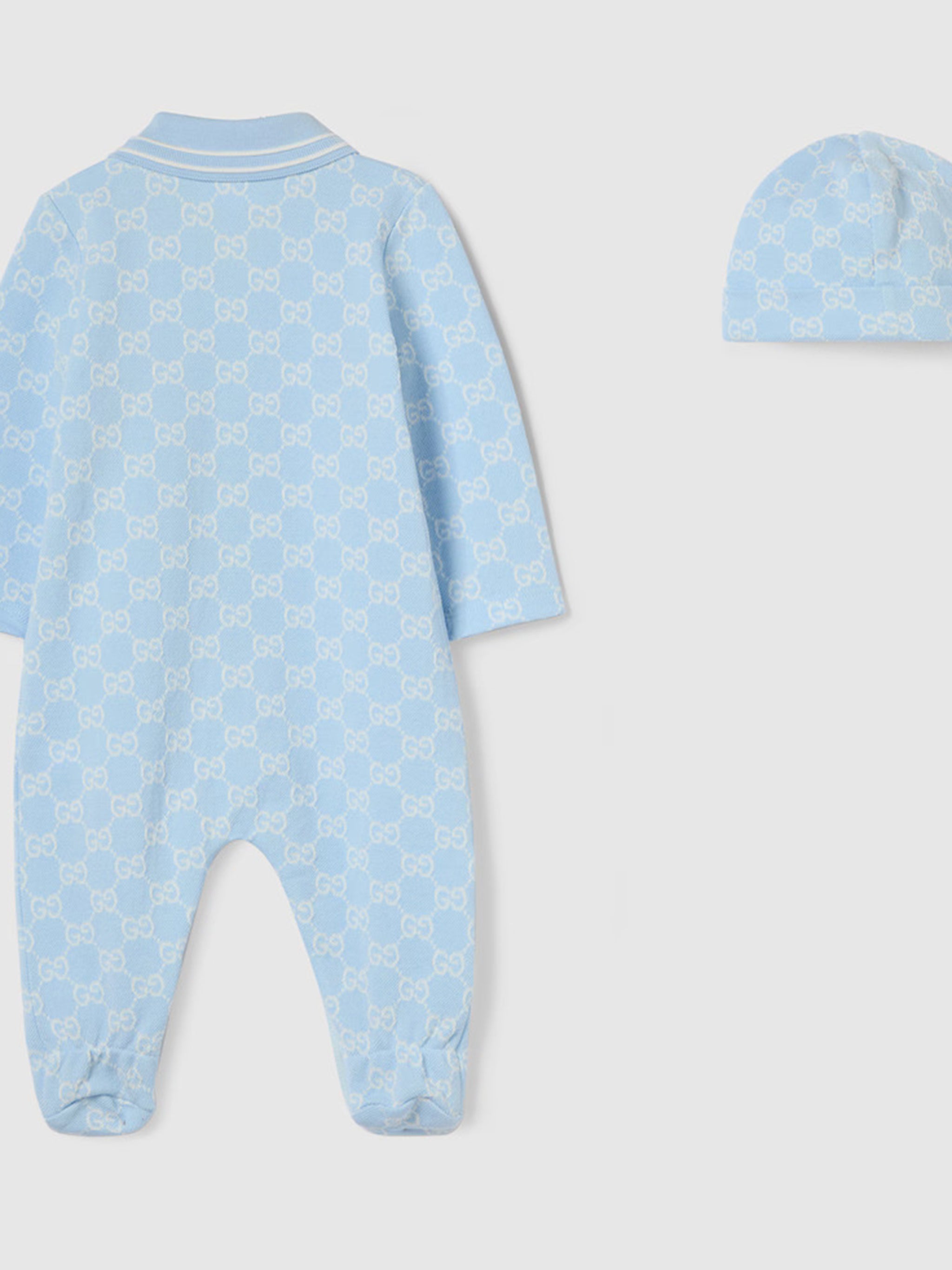 GUCCI KIDS Mini Cotton Baby Gift Set - Two-Piece Jumpsuit with Matching Hat