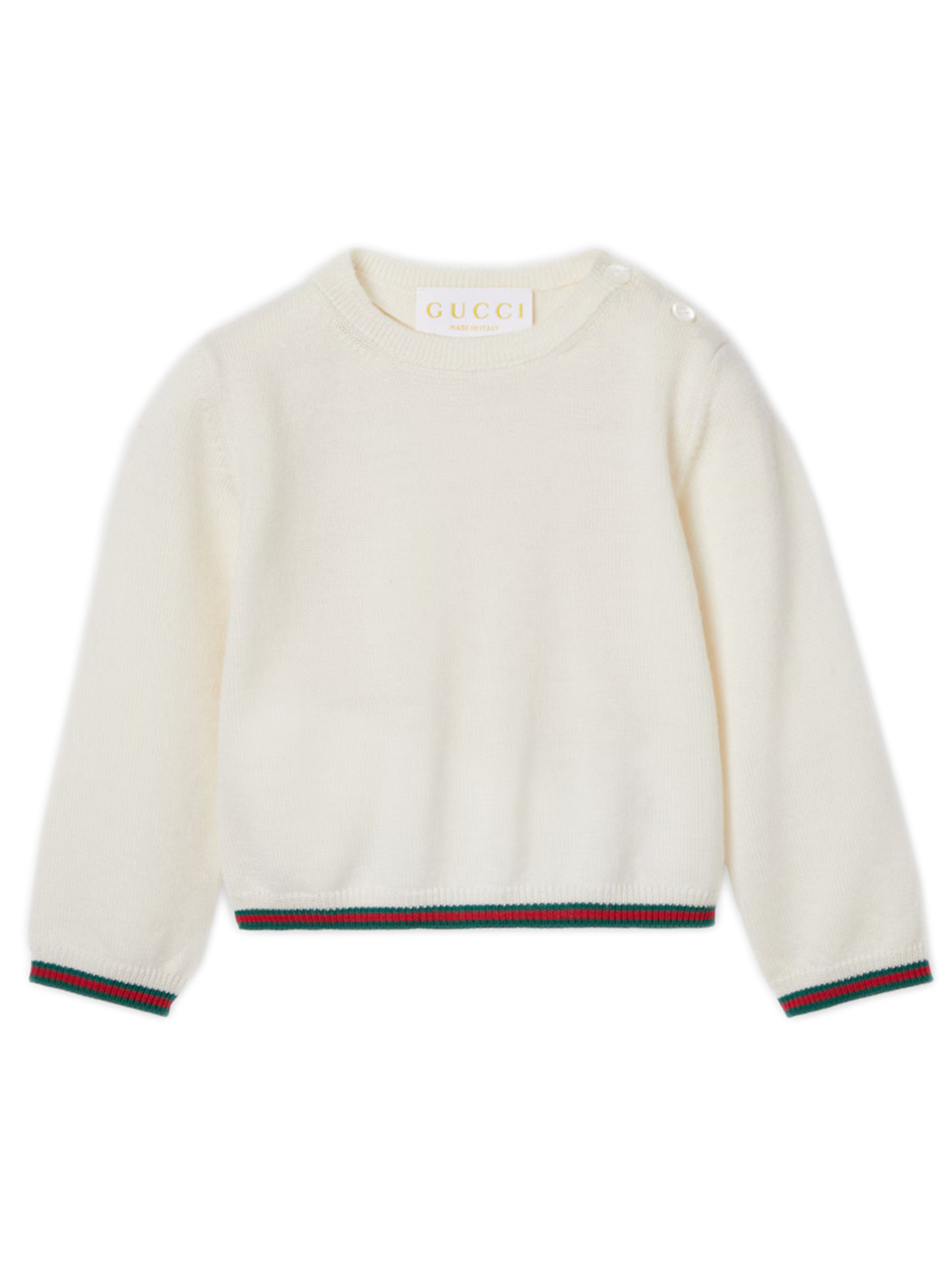 GUCCI KIDS Kids' Wool Sweater with Web Pattern Trim