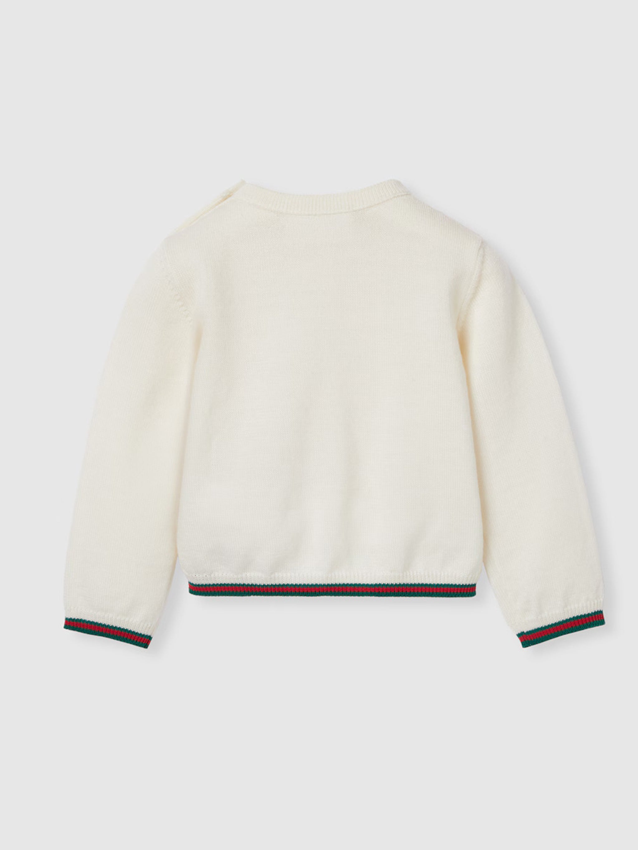 GUCCI KIDS Kids' Wool Sweater with Web Pattern Trim