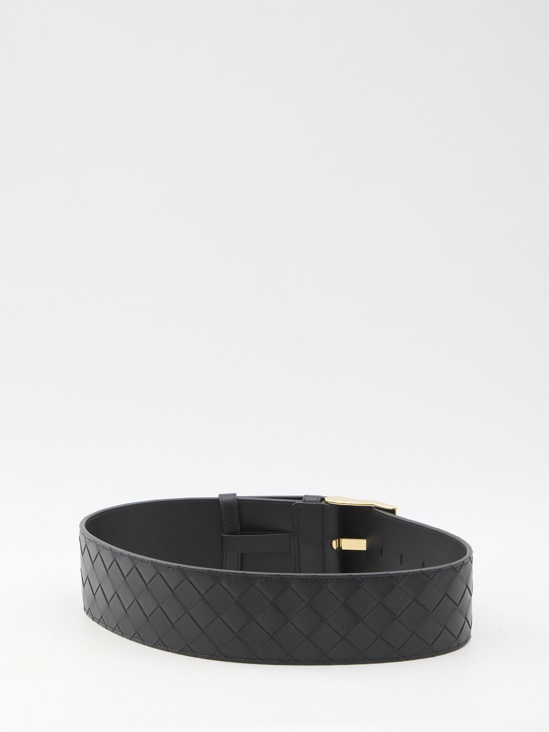BOTTEGA VENETA Large Intrecciato Leather Belt with Watch Buckle - 6cm Height