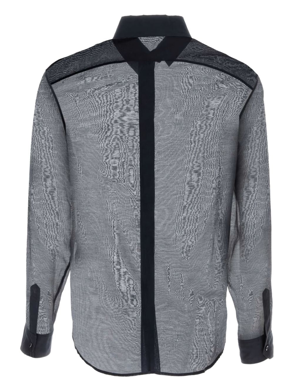 SAINT LAURENT Transparent Silk Shirt with Pointed Collar for Men - SS25