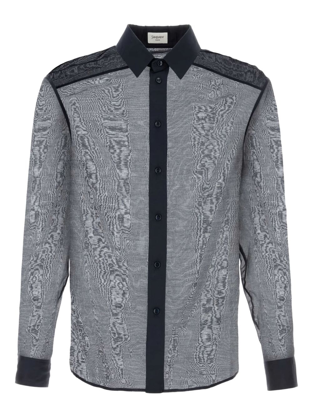 SAINT LAURENT Transparent Silk Shirt with Pointed Collar for Men - SS25