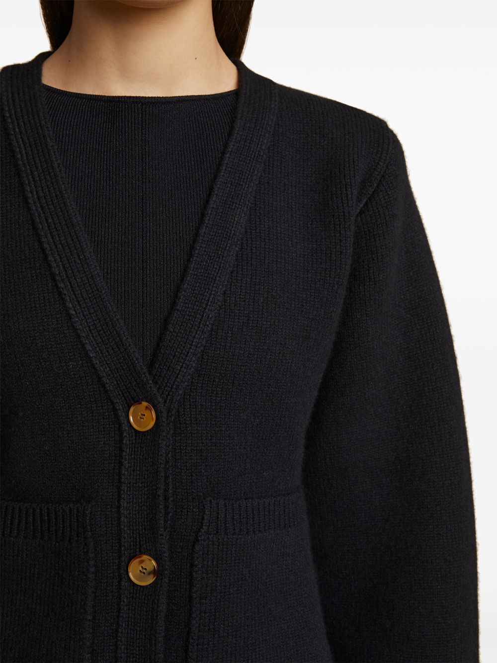 KHAITE Extra-Long Sleeve Cashmere Cardigan