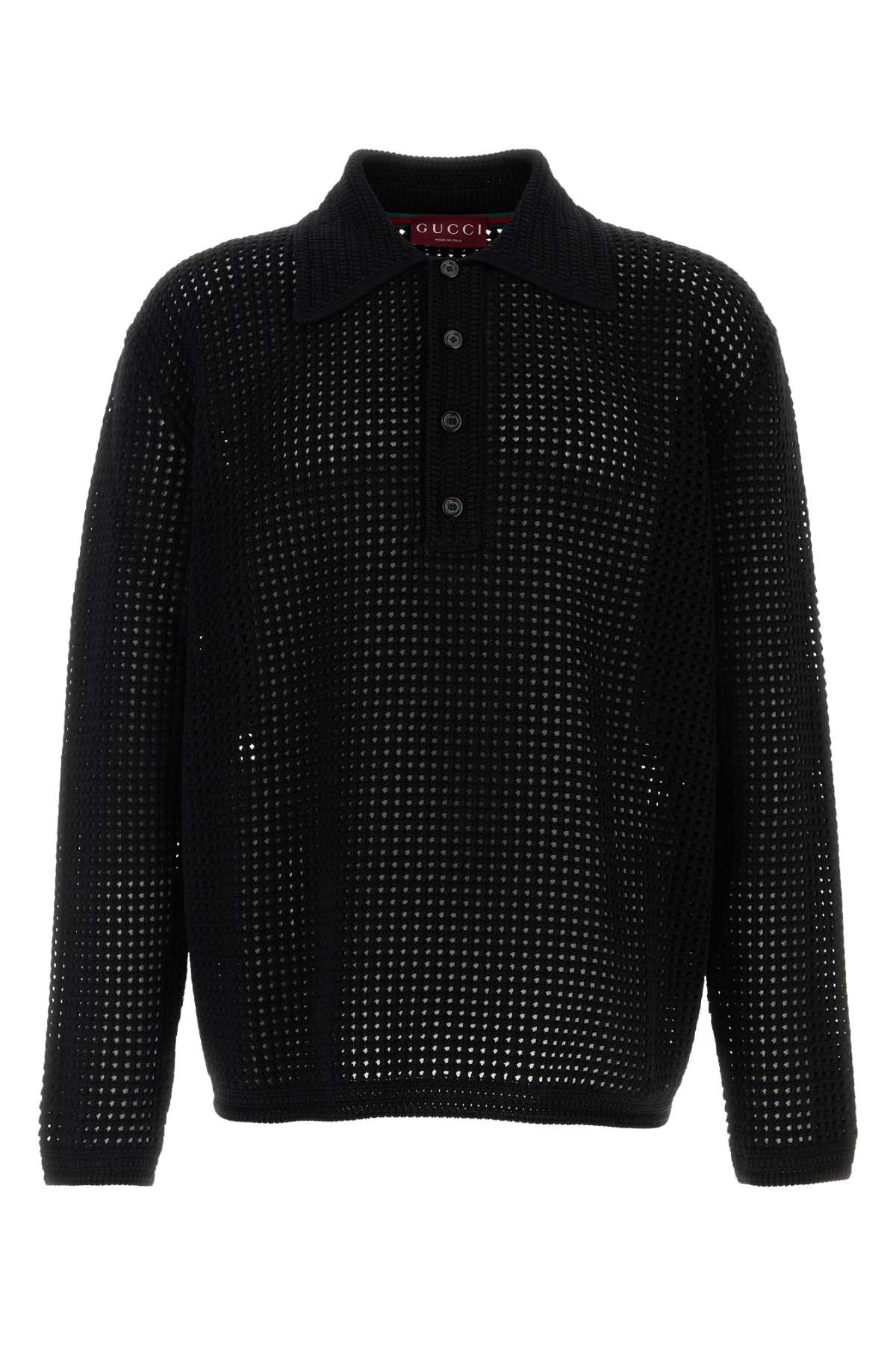 GUCCI Long Sleeve Crochet Polo Shirt for Men