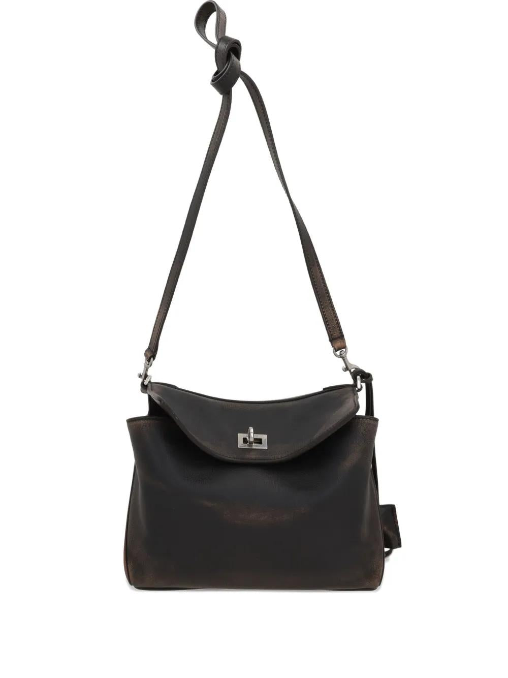 BALENCIAGA Compact Rodeo Leather Mini Messenger Handbag