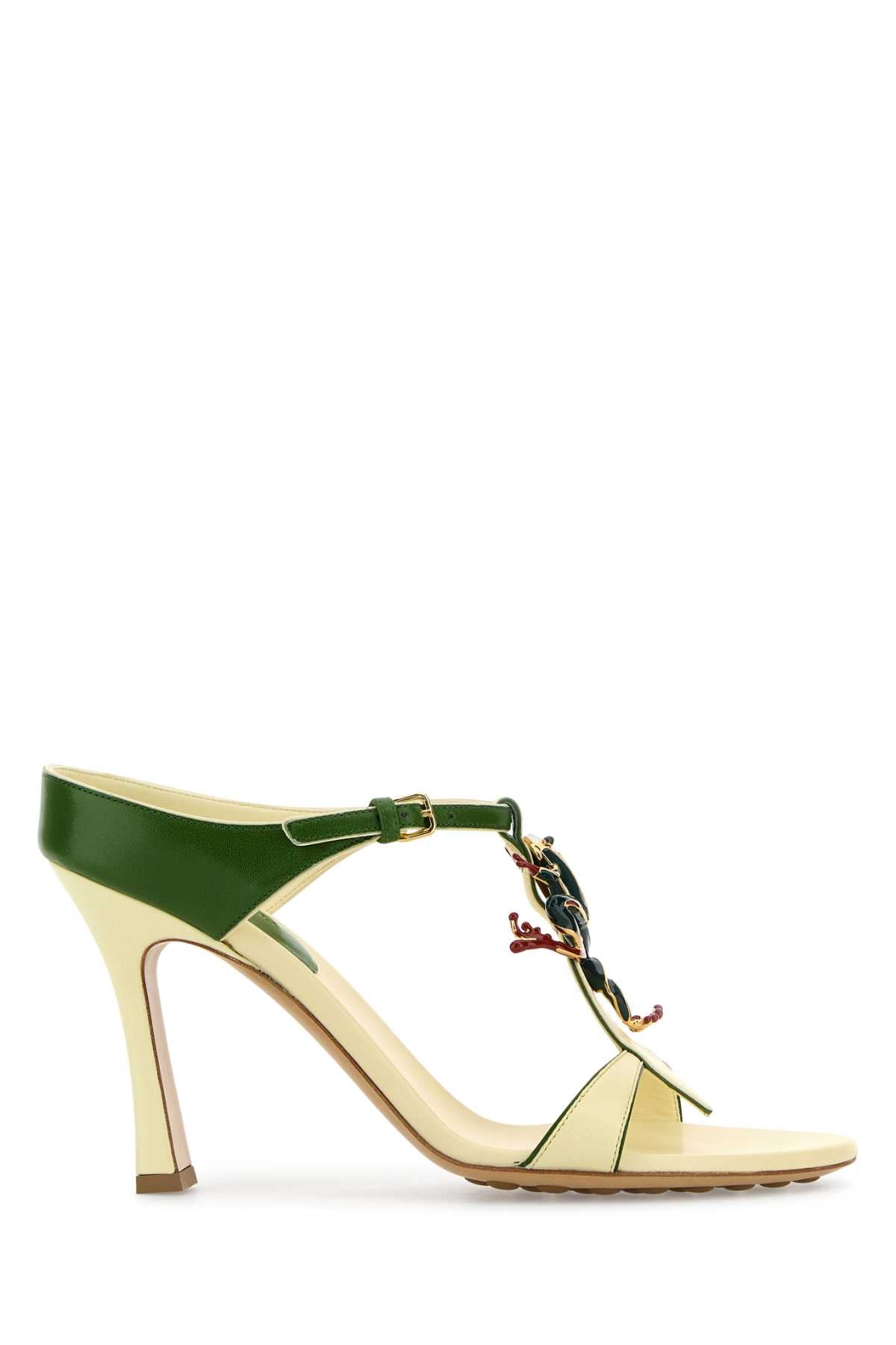 BOTTEGA VENETA Two-Tone Leather Flat Sandals