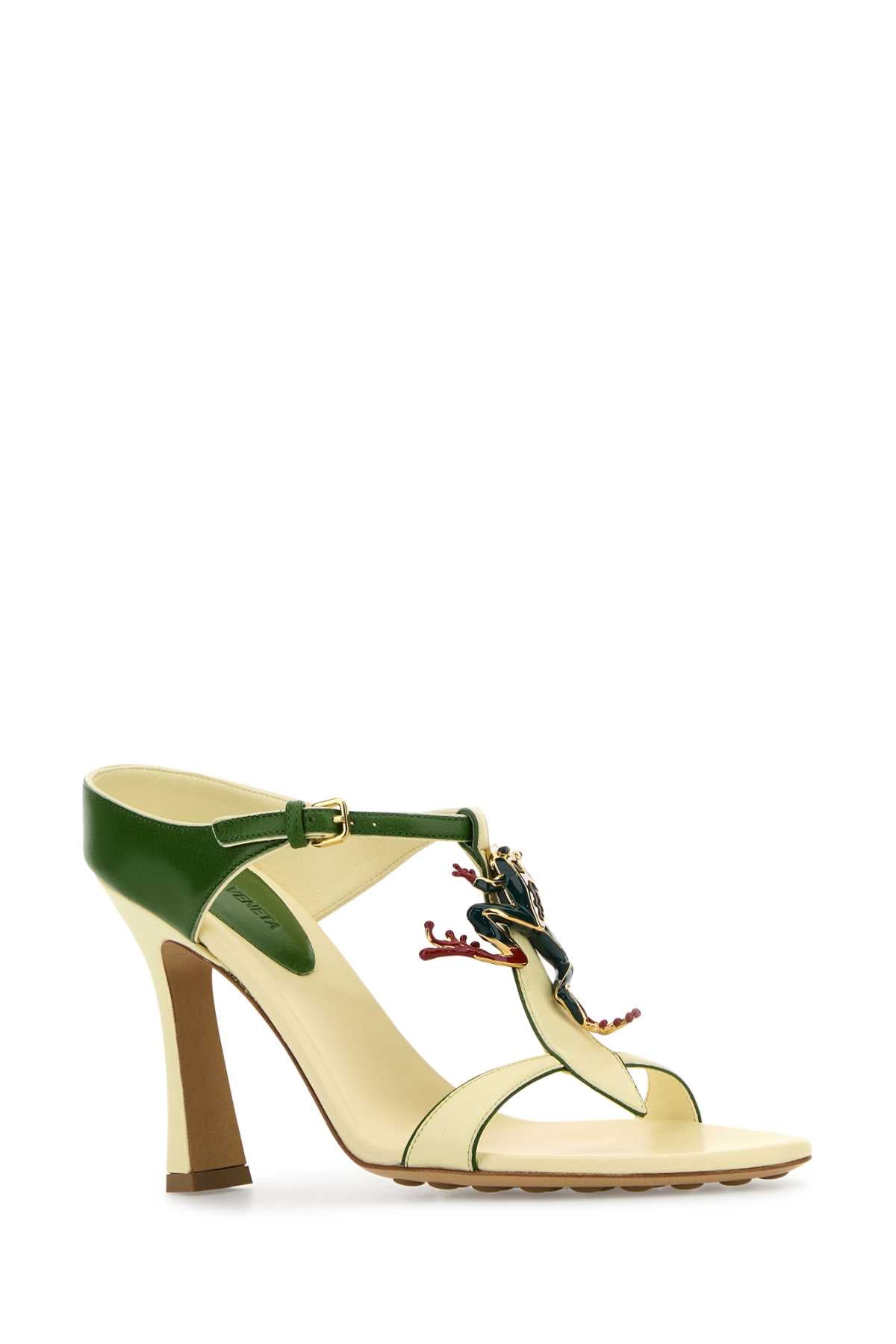 BOTTEGA VENETA Two-Tone Leather Flat Sandals