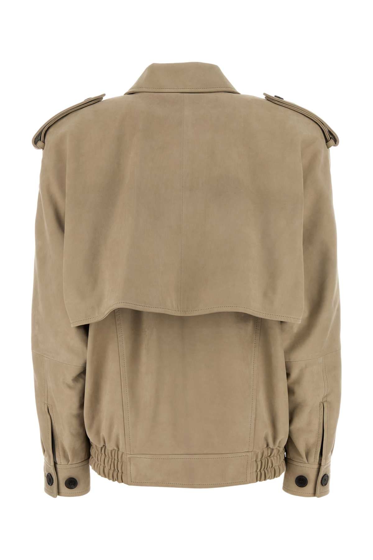 SAINT LAURENT Nubuck Bomber Jacket - Size FR 36