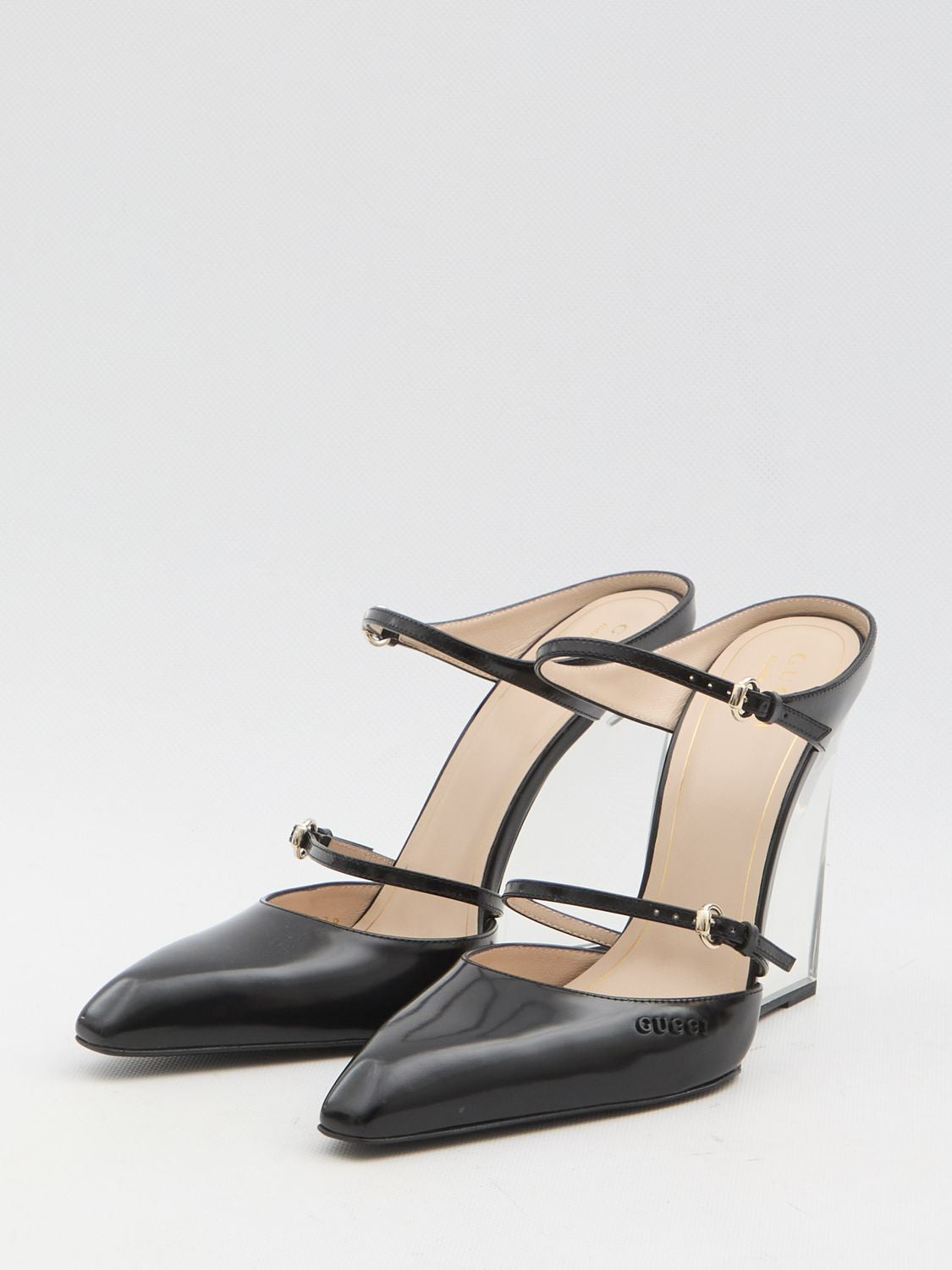 GUCCI Elegant Wedge Pumps with Adjustable Straps