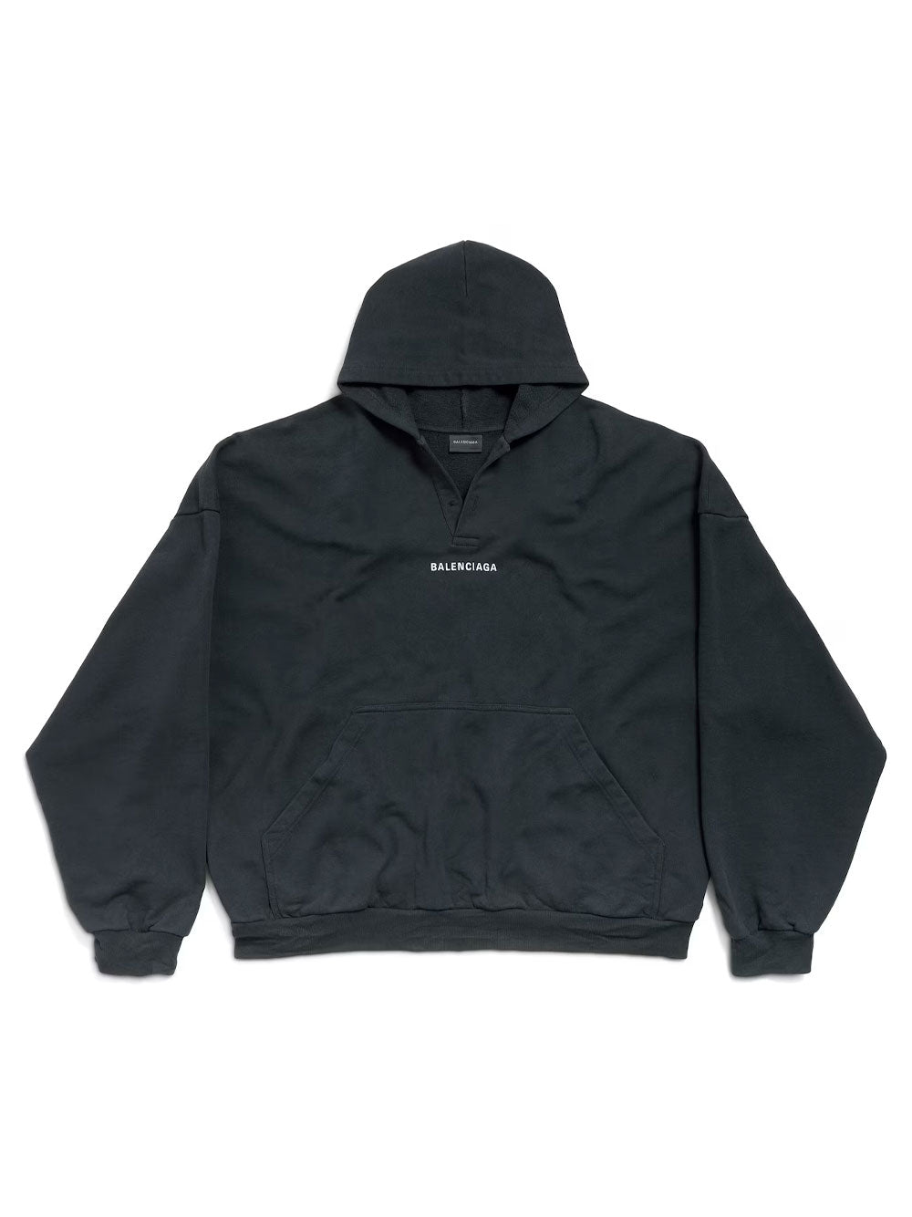 BALENCIAGA Faded Fleece Polo Hoodie